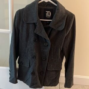 Womens Dollhouse dark gray peacoat size S